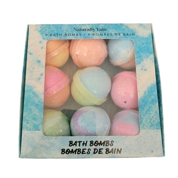 🛑 2 / $40 Sale! Naturally Vain Handmade Natural Bathbombs 9 count NWT - Picture 2 of 12